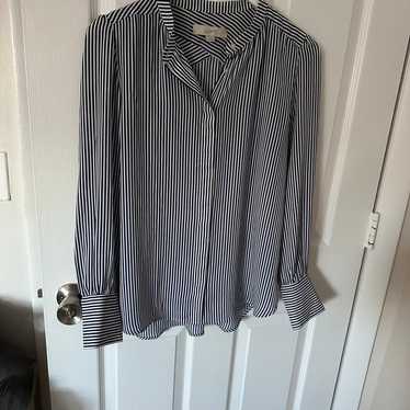 Blue and White Striped Button Down