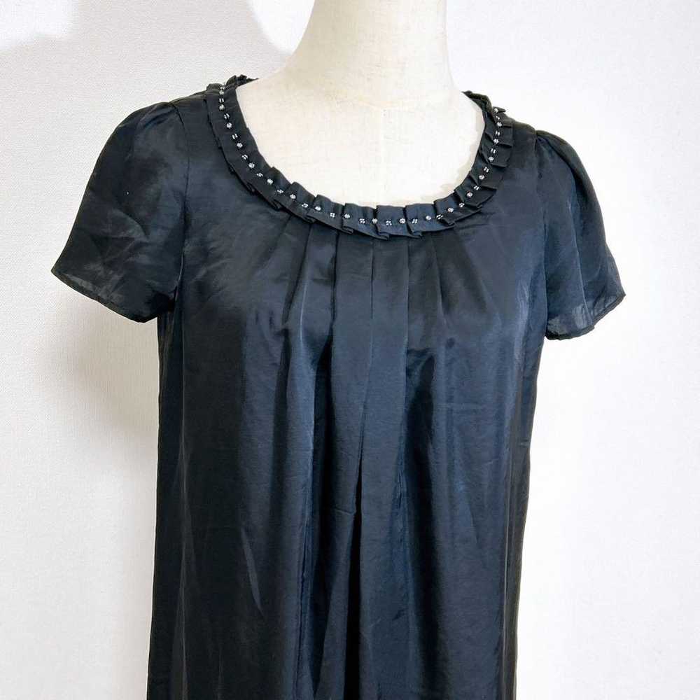 Untitled Bijou & Frill Shiny Black Short Sleeve L… - image 6