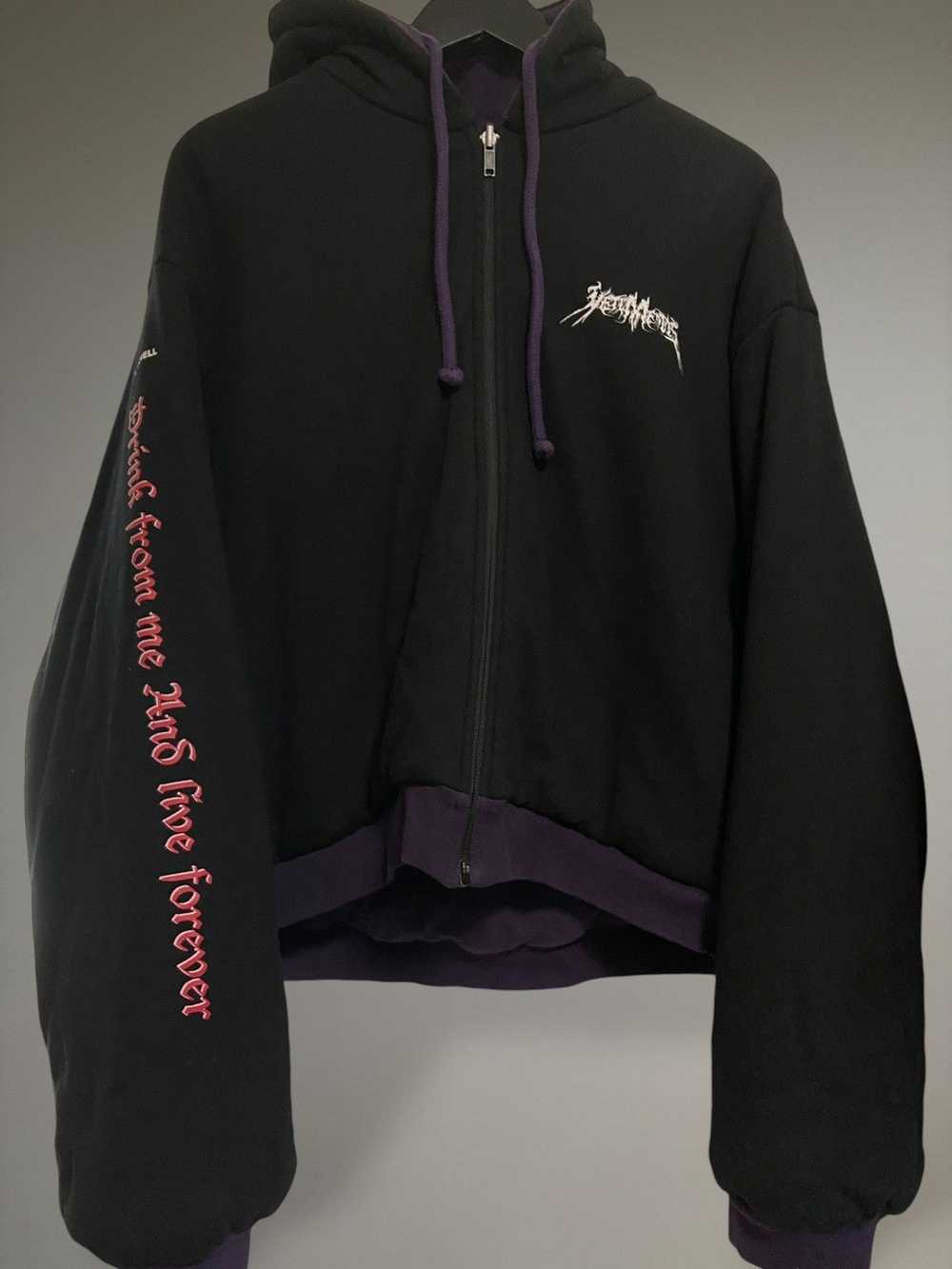 Vetements Vetements total fucking darkness tfd reversible hoodie