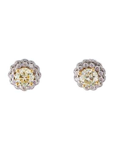 Earrings Rhodium-Plated 18K White Gold & 18K Yell… - image 1