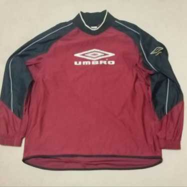 Vintage UMBRO Track Jacket Hooded Size M gray red 90s sport