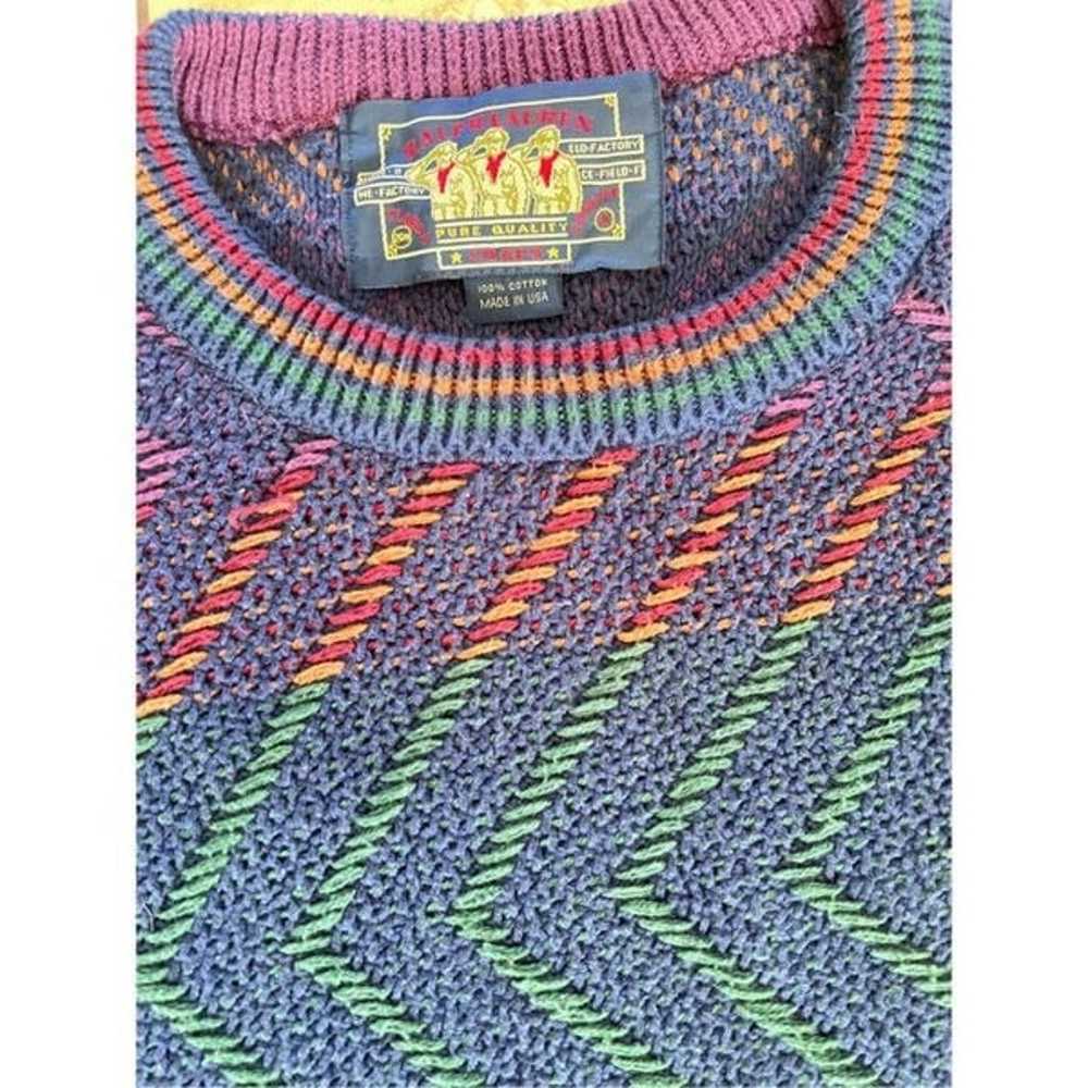 Vintage Ralph Lauren Blue Cotton Sweater 80s/90s … - image 5