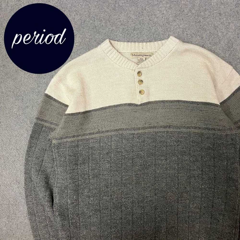 P483 Munsingwear Vintage Henry Neck Acrylic Knit