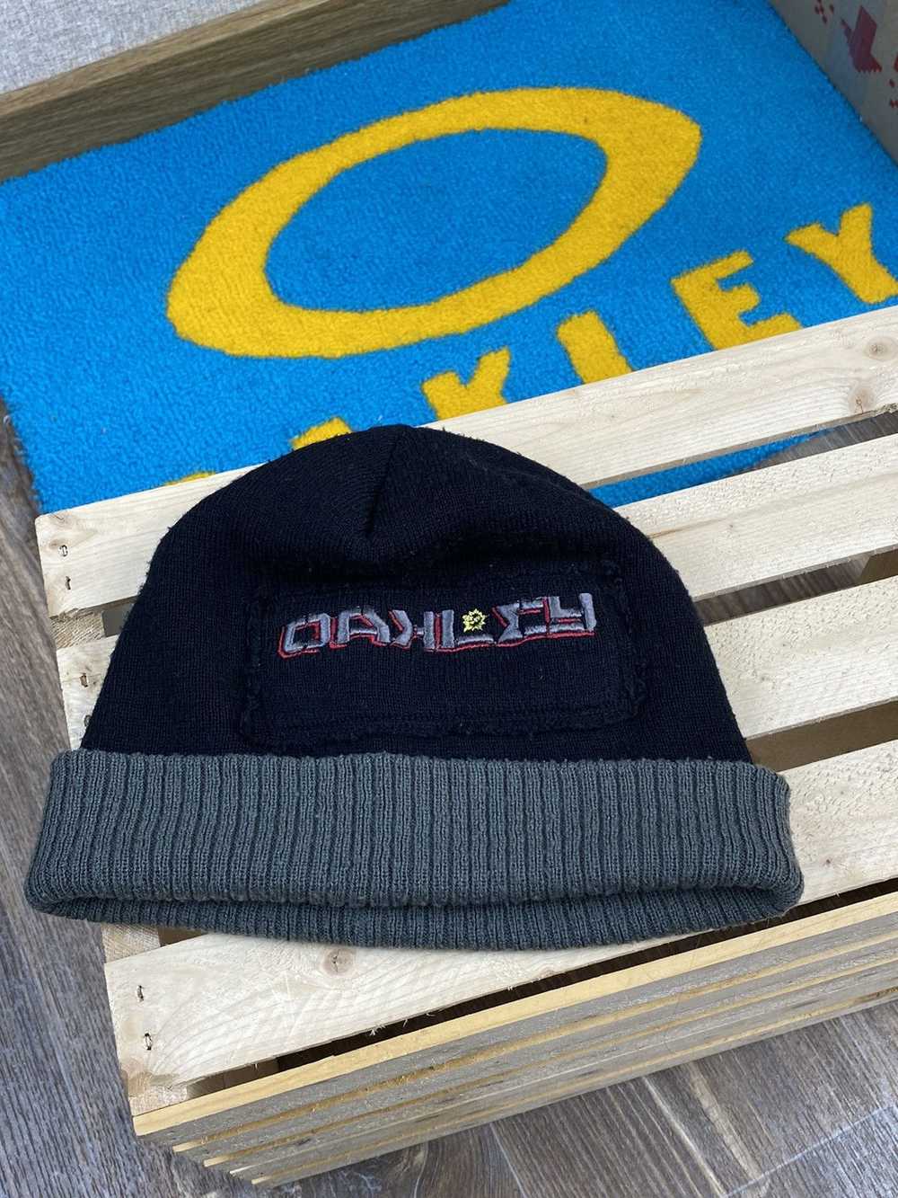 Oakley × Vintage Vintage Oakley reverse logo black/grey beanie hat
