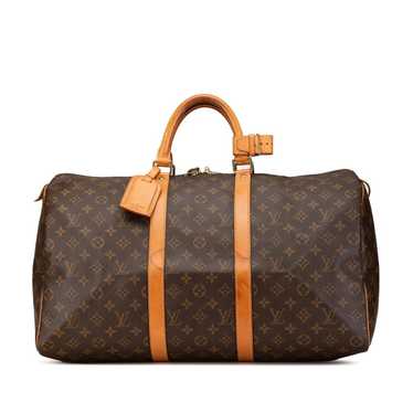 Louis Vuitton Keepall leather travel bag