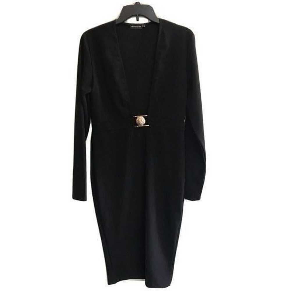 Pretty Little Thing Women Dress 8 Black Long Slee… - image 1