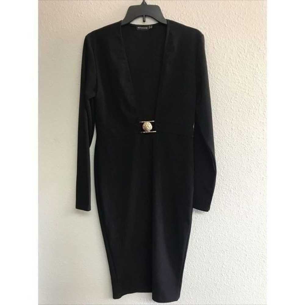 Pretty Little Thing Women Dress 8 Black Long Slee… - image 2