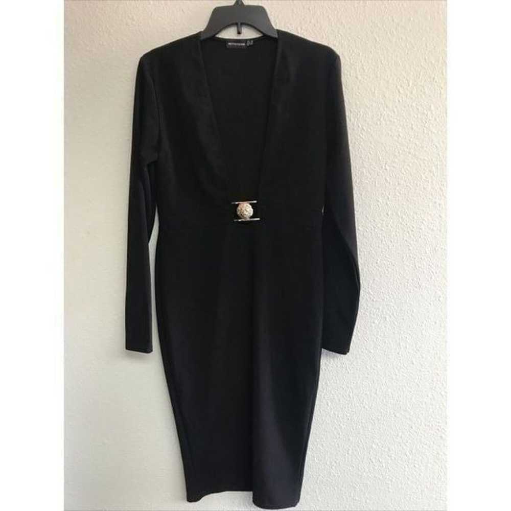 Pretty Little Thing Women Dress 8 Black Long Slee… - image 3