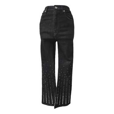 パンツ Miu Miu 00s Black Boot Cut Flare Pants VINTAGE 2000s Y2K Black LOW RISE Sequin Floral Abstract Cut
