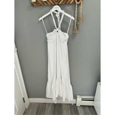 aerie white linen blend maxi dress Size M