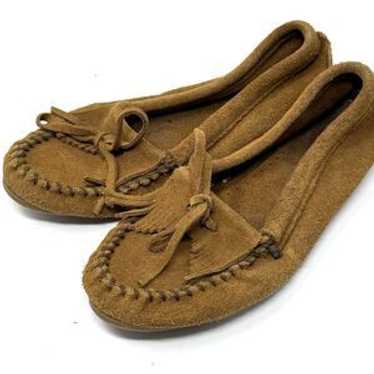 Minnetonka Brown Suede Leather Kiltie Moccasins - image 1