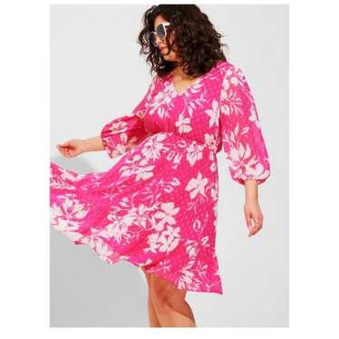 TORRID HOT PINK FLORAL DRESS 2X