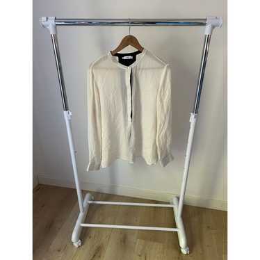 Vince. Classy White Button Up 100% Silk Blouse Siz