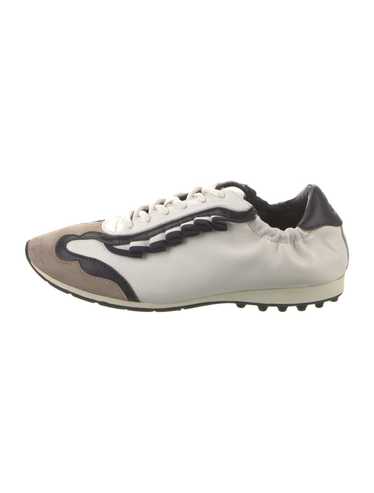 Tory Burch Leather Low Top Sneakers White Colorblo
