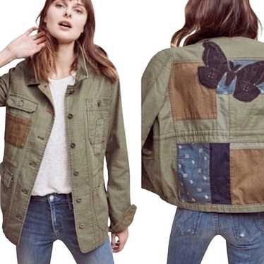 Anthropologie Hei Hei Army Green Y2K Boho Patchwor