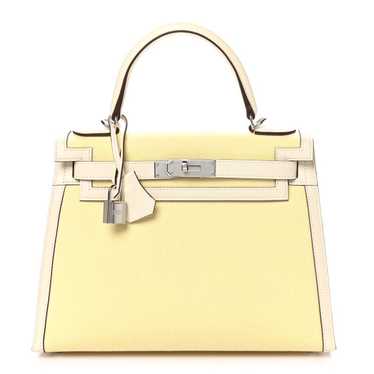 HERMES Toile H Swift Kelly Sellier 28 Nata Jaune C