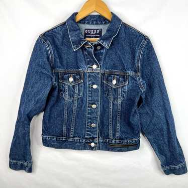 Vintage Guess Dark Denim Cropped Classic Jacket Sm