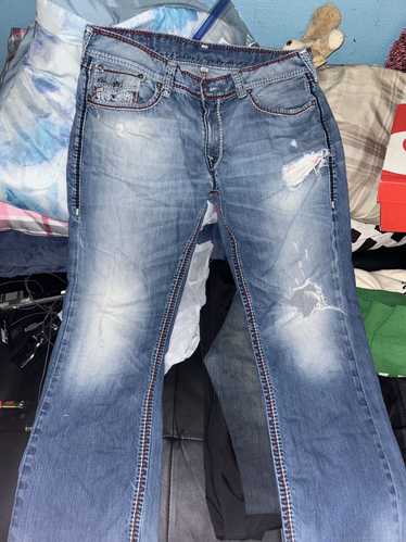 True Religion True Religion Blue Denim Red and Whi