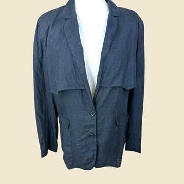 ジャケット・アウター 80s 90s \"M.Frattini\" linen blazer EURO BRERA SINGLE BREASTED BLAZER - FALLEN ROCK LINEN TWILL – 18 East