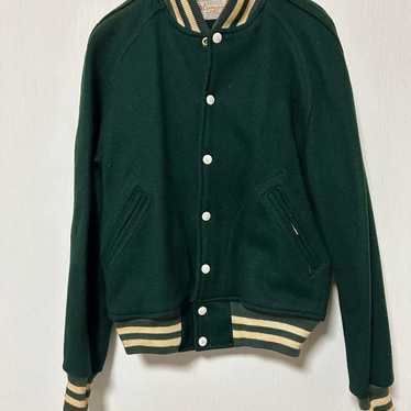 Vintage 1980s Delong Blank Varsity Jacket / Embroidered