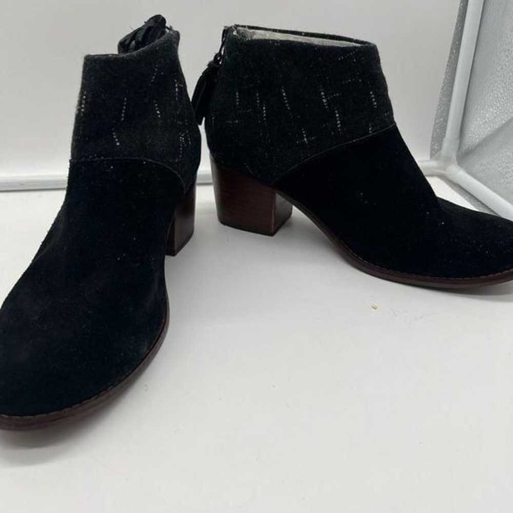 Toms Leila Ankle Boots Women's Black Suede Dotted… - image 1