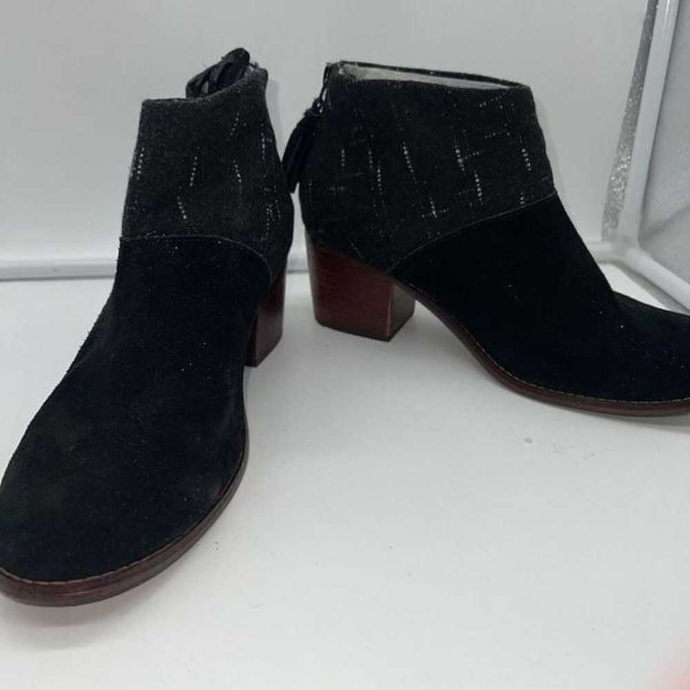 Toms Leila Ankle Boots Women's Black Suede Dotted… - image 2