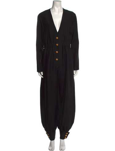 【GUCCI】BLACK WOOL JUMPSUITS Gucci - Long wool jumpsuit black - The Corner