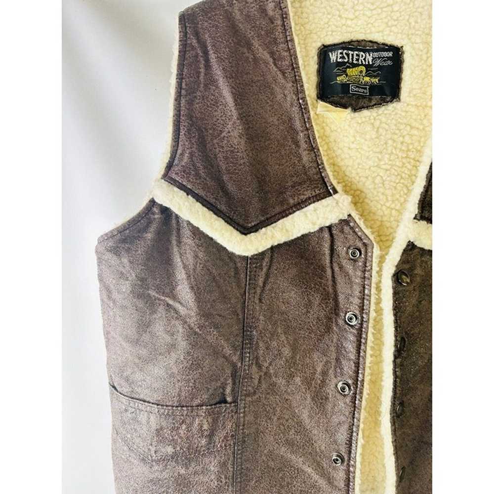 VTG 70s Mens Large Sherpa Lined Vest Jacket Weste… - image 6