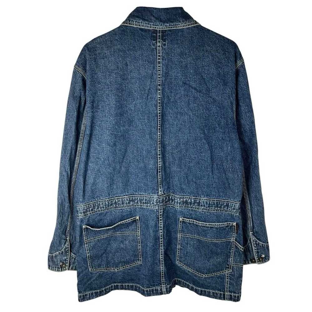 Vintage 90s DKNY Mens Sz L Coat Jacket Trench Blu… - image 3