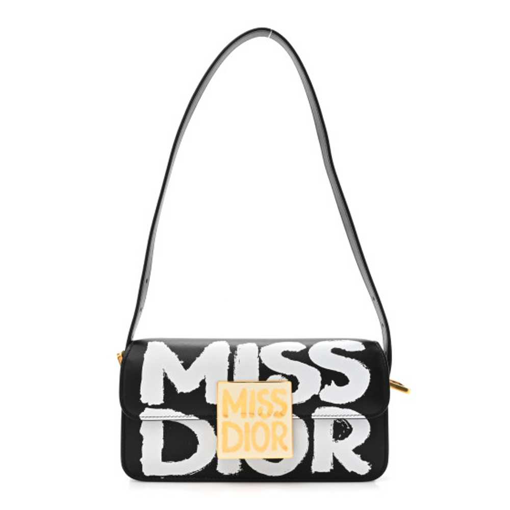 CHRISTIAN DIOR Calfskin Graffiti Printed Miss Dio… - image 1