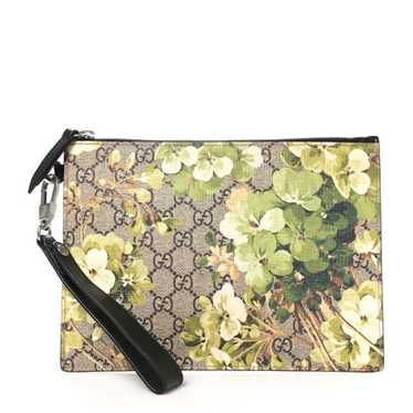 GUCCI GG Supreme Monogram Blooms Small Zip Wristl… - image 1