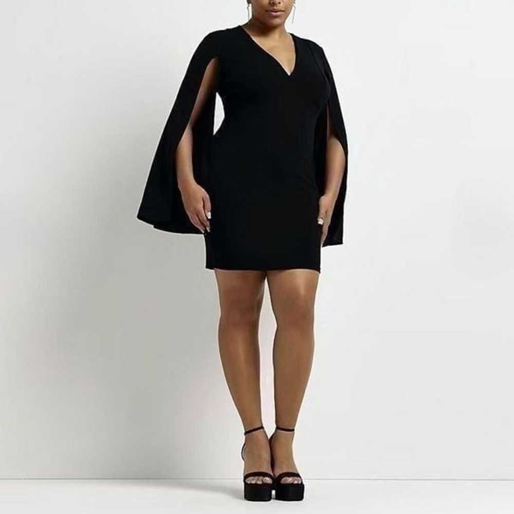 River Island London Black Cape Split Sleeve Bodyc… - image 3