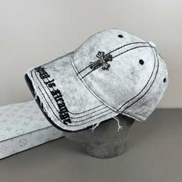 帽子 CHROME HEARTS HAT BSBL CAP DENIM CROSS Chrome Hearts Cross Waxed Denim Baseball Cap Black - US