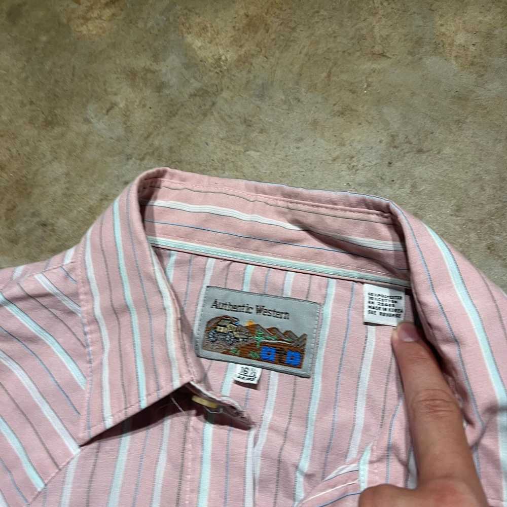 Vintage Vintage 80s Authentic Western Pink Stripe… - image 3