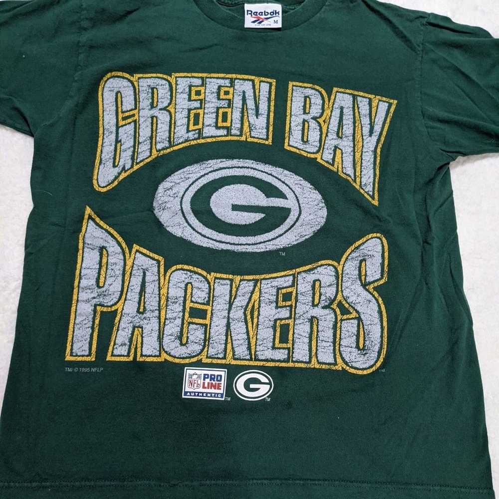 Vtg Green Bay Packers 1995 Reebok, Sz M - image 1