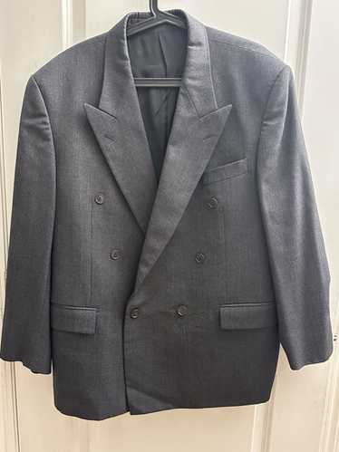 ジャケット SAINT LAURENT Grey Wool Blazer Double-breasted wool blazer in grey - Saint Laurent | Mytheresa