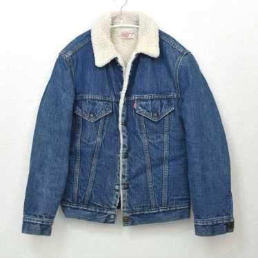 70s USA Levis denim boa jacket orange 36