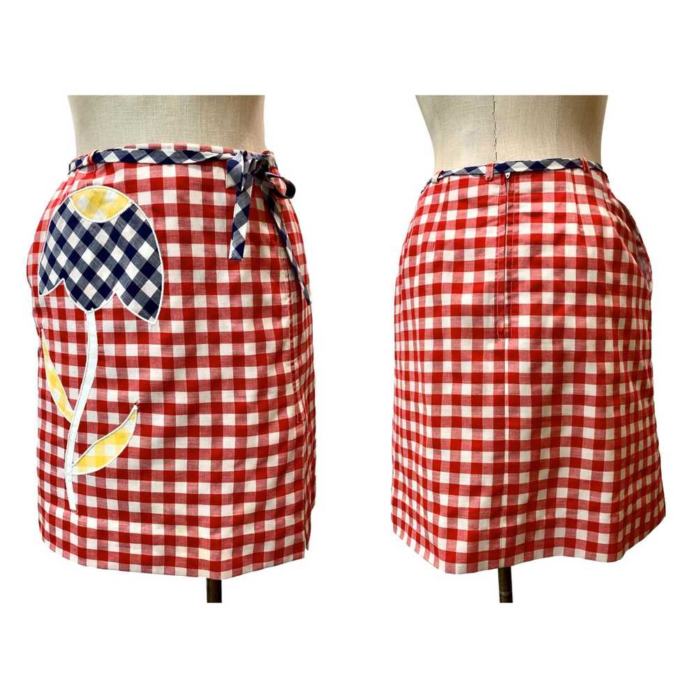 America × Vintage 60s Mod Red White Gingham Tenni… - image 2