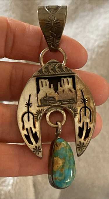 NAVAJO Jeff James Jr. ターコイズ 大ぶり 925 シルバー Jeff James Jr. Navajo Sterling Silver and Turquoise