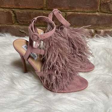 Steve Madden Women's Fefe Pink/Purple Feather Hee… - image 1