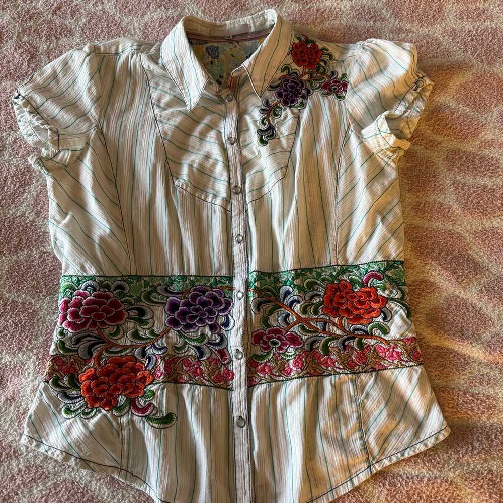 Johnny was floral embroidered women’s blouse shirt - image 1