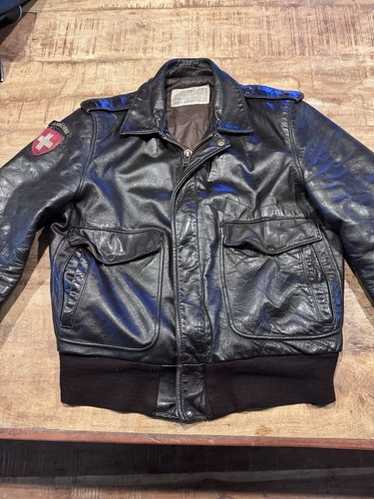 Schott flight jacket/48/leather/brw/plain/i-s-674… - Gem