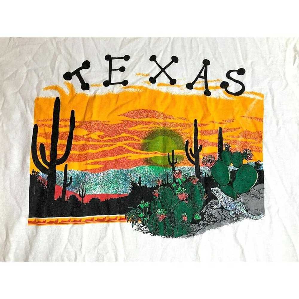 Vintage Texas Shirt Adult Large Iguana Cactus Des… - image 2