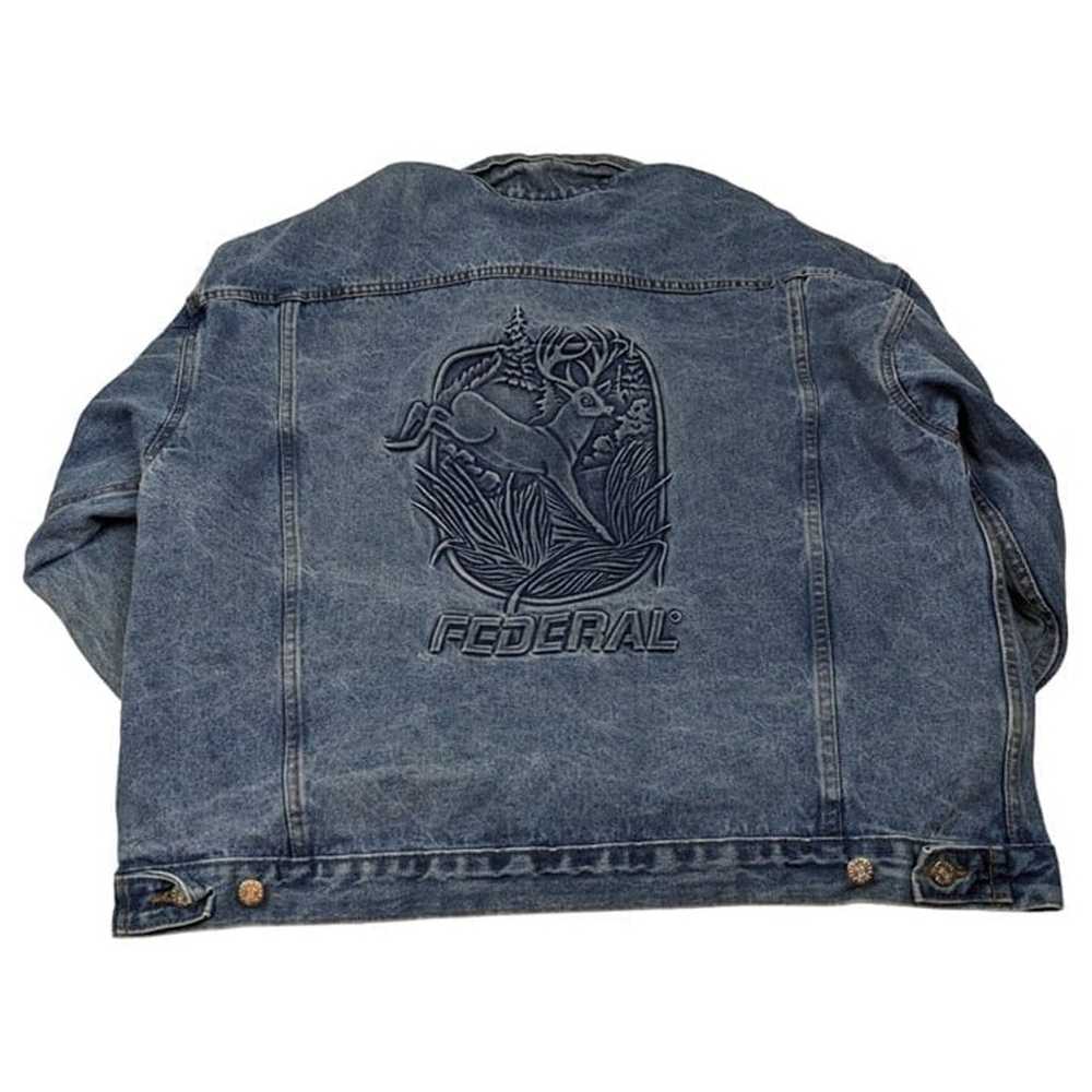 Vintage Federal Embossed Deer Denim Jacket USA Ma… - image 2