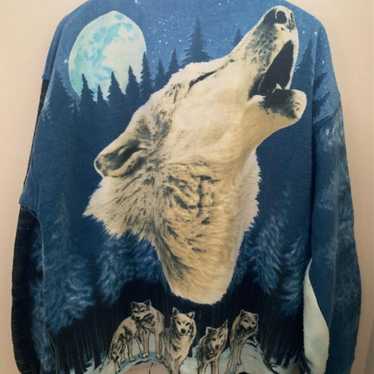 Mens wolf print fleece - Gem