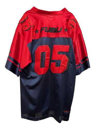 90s FUBU ゲームシャツ　アメフト　　Y2K レア　ヴィンテージ vintage y2k NYC silver Fubu jersey. FUBU 05 NEW YORK | Depop
