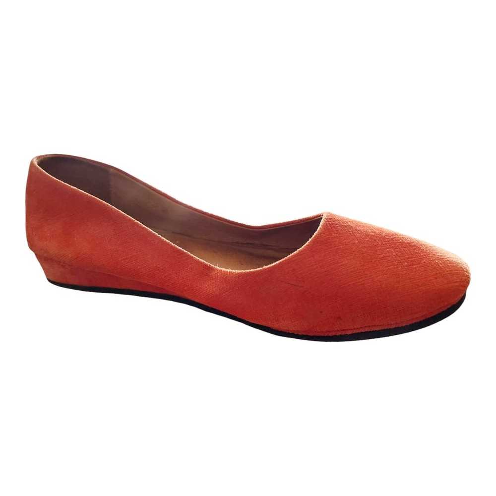 FRENCH SOLE FS/NY Leather Zeppa Ballet Flats Oran… - image 1