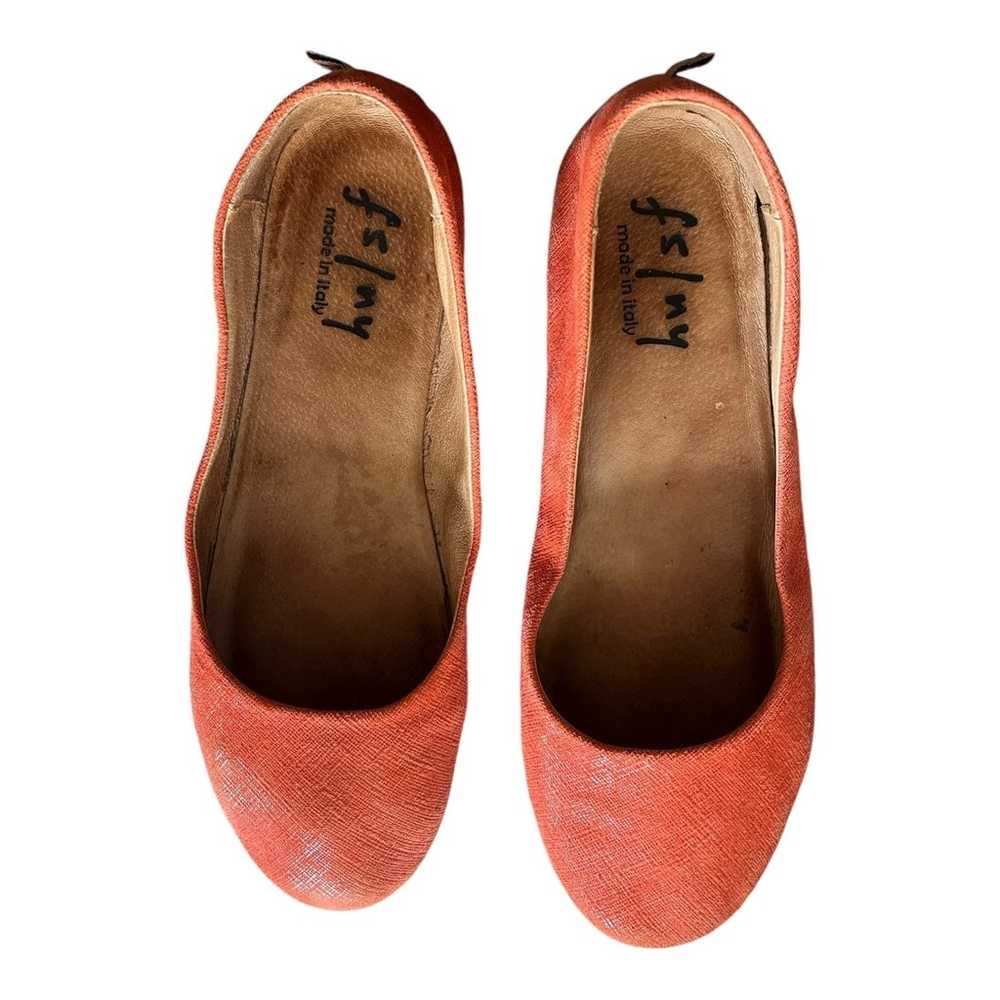 FRENCH SOLE FS/NY Leather Zeppa Ballet Flats Oran… - image 3