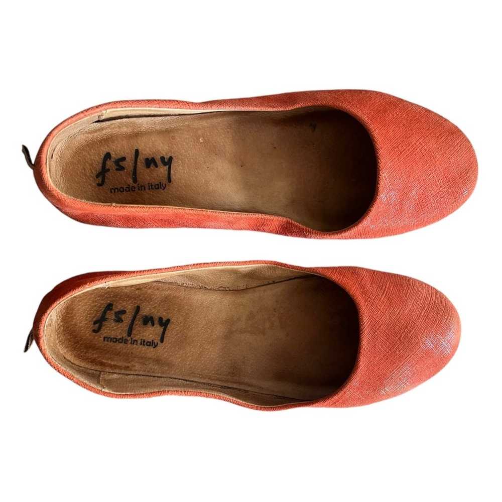 FRENCH SOLE FS/NY Leather Zeppa Ballet Flats Oran… - image 7