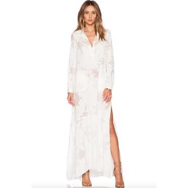 FOR LOVE AND LEMONS Breezy Buttoned Silk Maxi Dre… - image 1